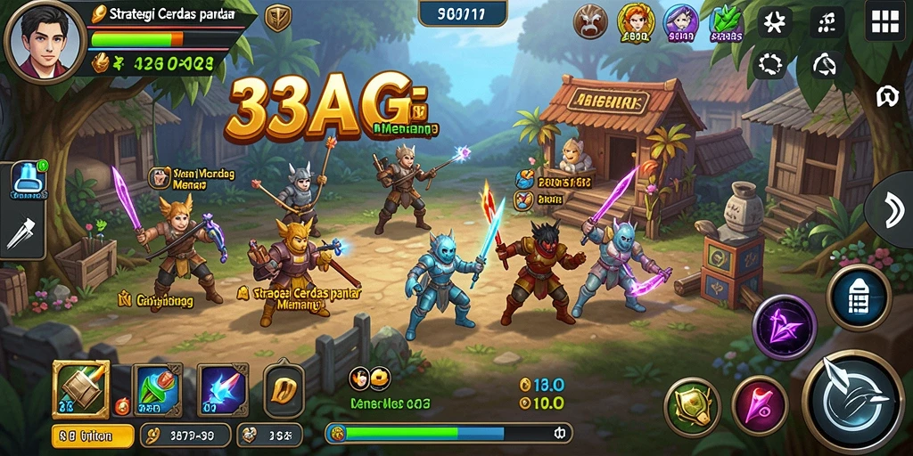 Screenshot gameplay 33AG menampilkan strategi yang intens dan perancangan taktik.
