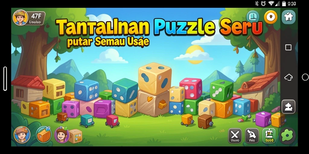 Tampilan gameplay menantang di 47F dengan berbagai level Puzzle.