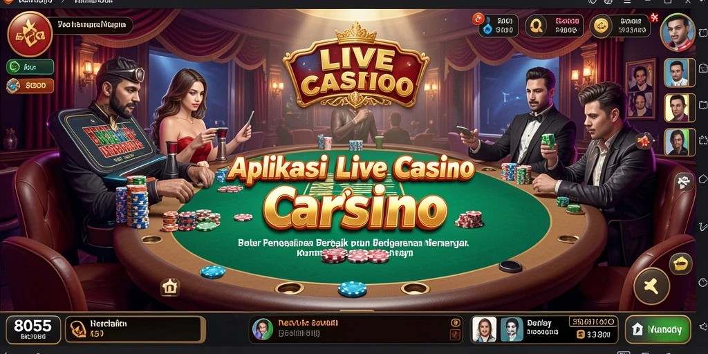 Tampilan gameplay dengan dealer langsung di aplikasi 8055.