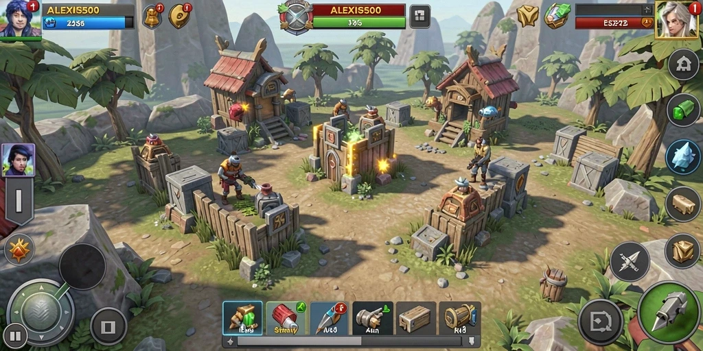Gameplay ALEXIS500 menampilkan strategi Tower Defense yang intens dan menarik.