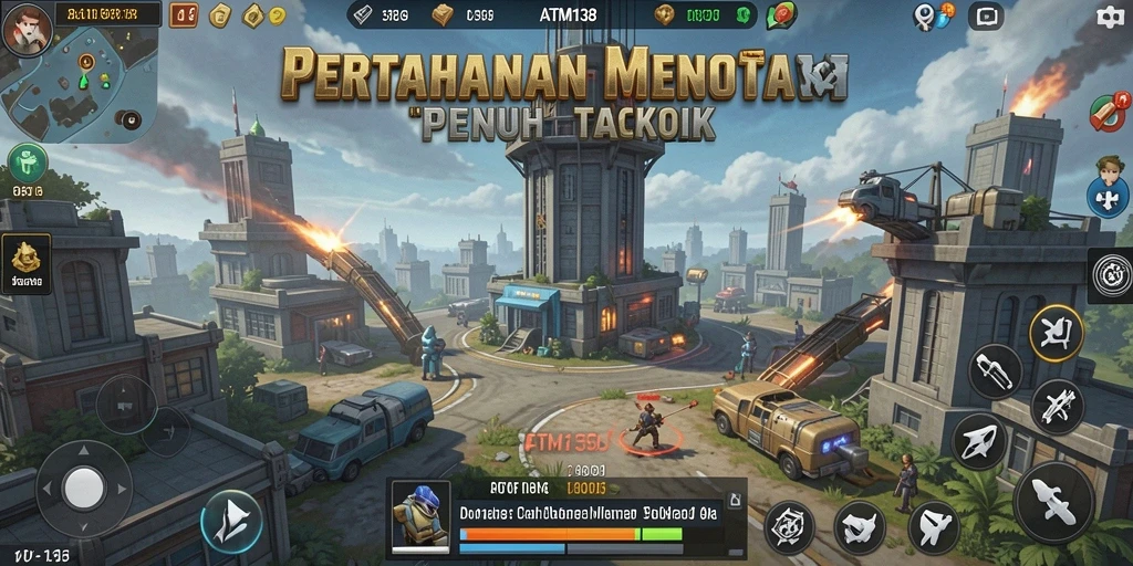 Screenshot utama menunjukkan gameplay Tower Defense yang seru dan mendebarkan.