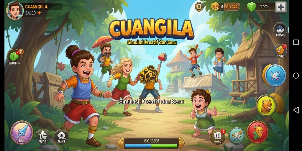 Screenshot CUANGILA menampilkan dunia simulasi yang kreatif dan dinamis.