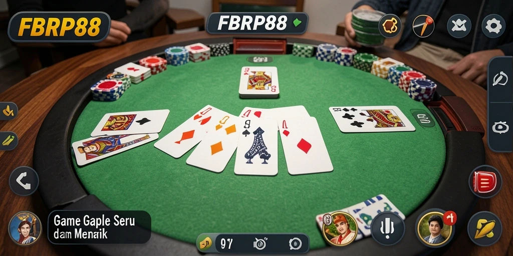 Tampilan gameplay seru FBRP88 di aplikasi Gaple.