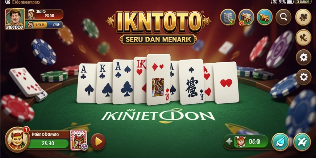 Screenshot utama IKNTOTO menampilkan gameplay Domino yang seru.