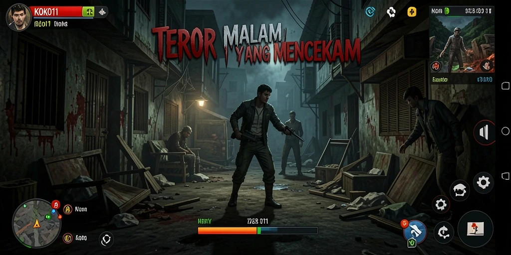 Screenshot gameplay KOKO11 yang menampilkan suasana Horror yang mencekam.