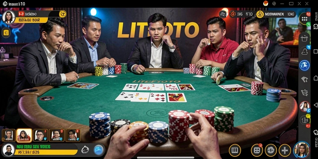 Tampilan gameplay seru dari LITETOTO yang penuh strategi Poker.