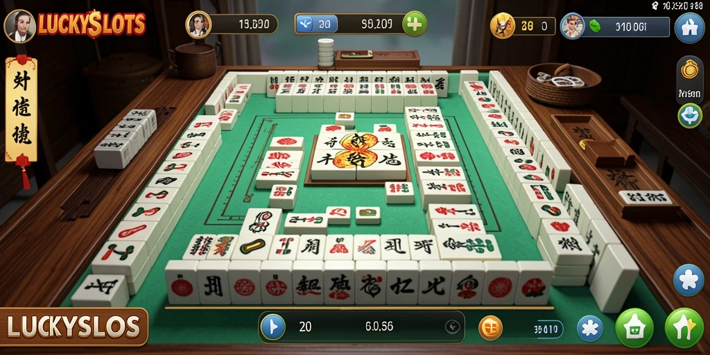 Tampilan gameplay Mahjong yang menarik di LUCKYSLOTS.