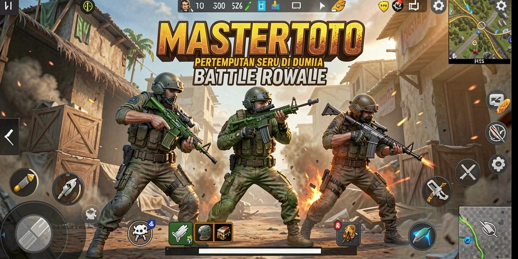 Tampilan gameplay MASTERTOTO yang mendebarkan dan intens di arena Battle Royale.