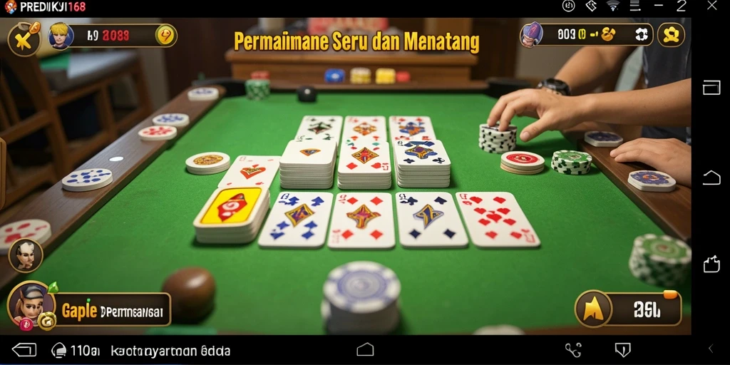 Screenshot gameplay PREDIKSI168 yang menampilkan keseruan bermain Gaple.