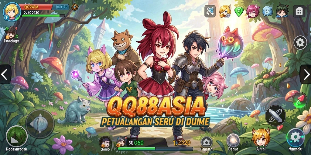 Tangkapan layar menunjukkan aksi seru dalam gameplay Anime QQ88ASIA.