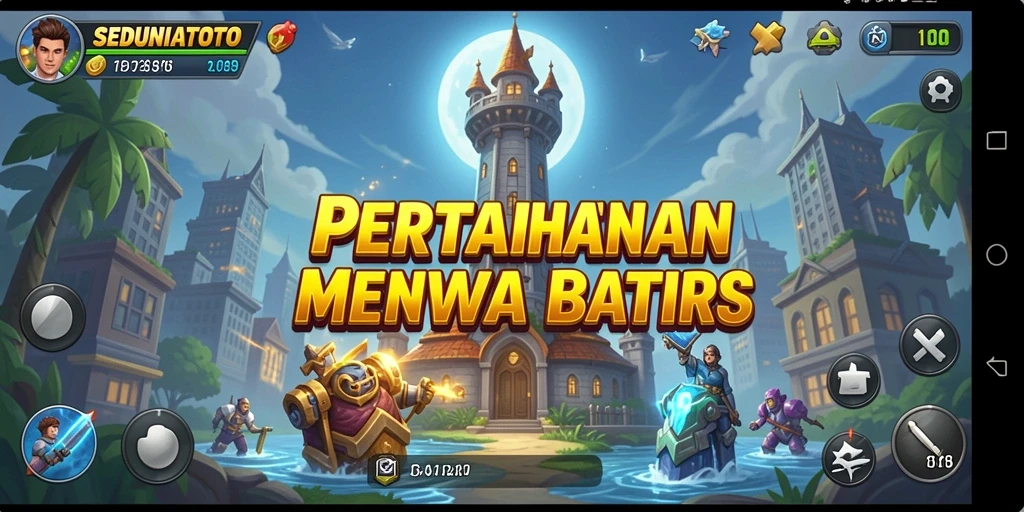 Menara tempur beraksi menghentikan gelombang musuh di SEDUNIATOTO.