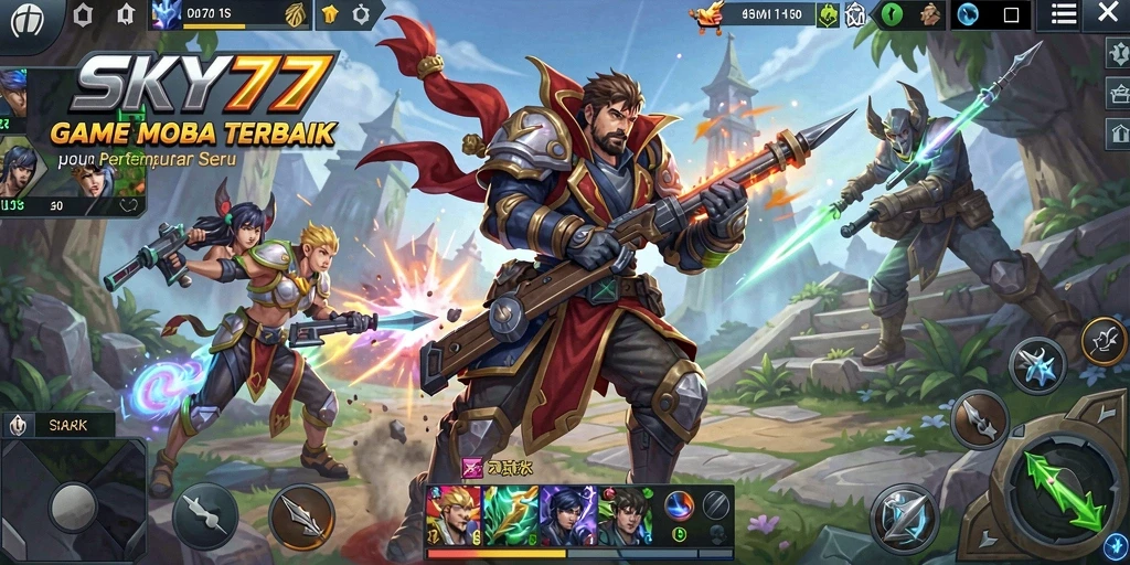 Tampilan gameplay seru dan strategis di SKY77.