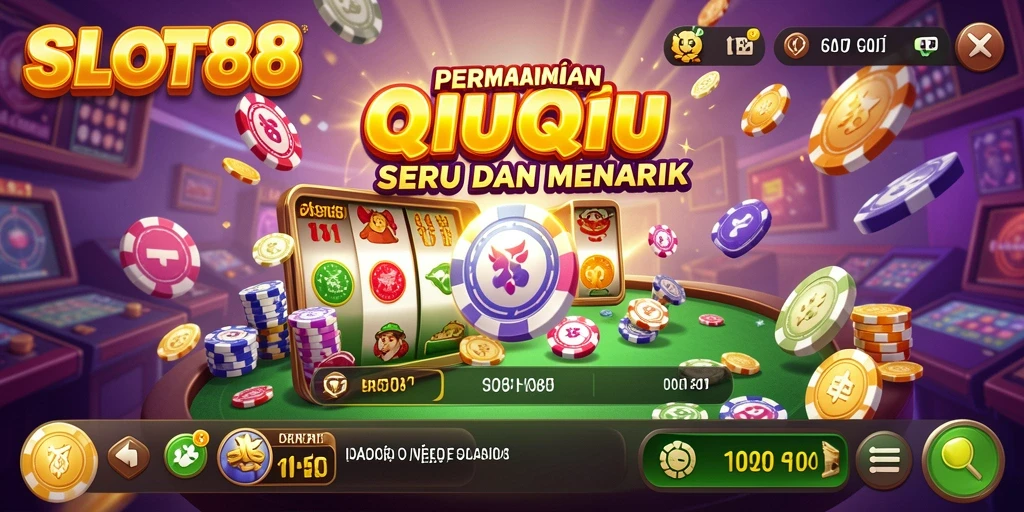 Screenshot menunjukkan pemain sedang asyik bermain QiuQiu di SLOT88.
