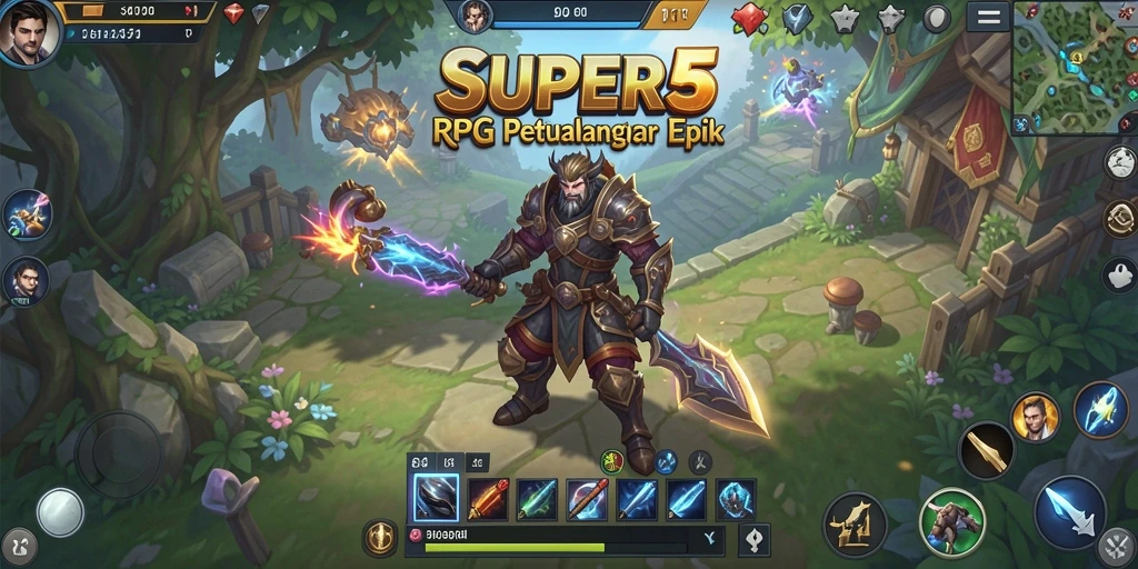Gambar menunjukkan aksi pertempuran epik dalam SUPER5.