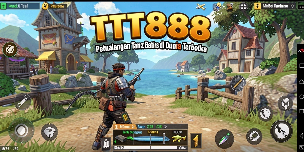 Tampilan gameplay TTT888 di dunia terbuka yang luas dan menarik.
